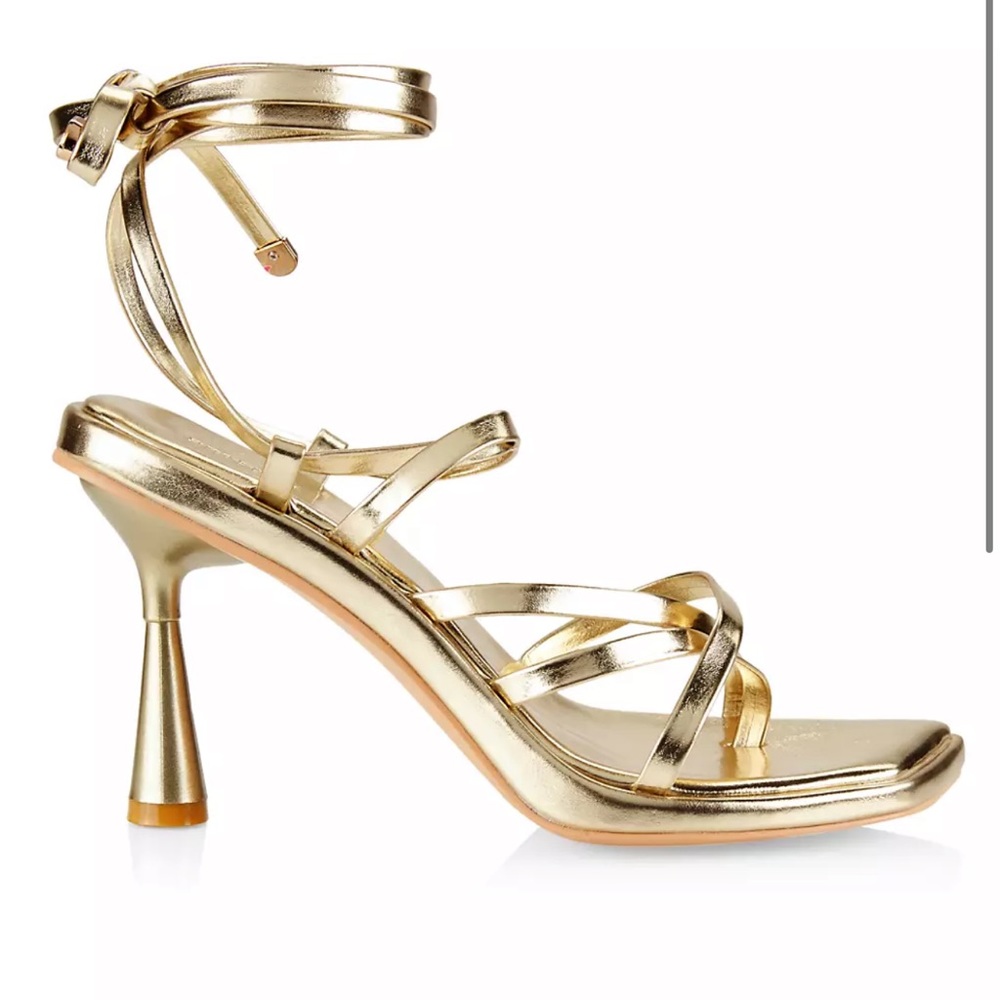 AM:PM Isla Metallic Lace-Up Heeled Sandals